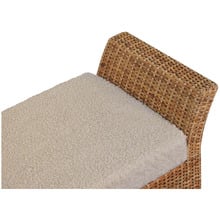 Serafim Mango Wood & Boucle Ottoman Bench